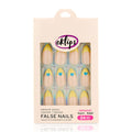 Eklips Fake Nails - Heart French Almond Shape, Press On Nails for Salon-Quality Look at Home
