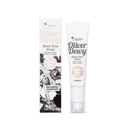 theBalm Oliver Dewy Face Drops Highlighter - Golden Glow: Achieve Radiant, Luminous Skin with this Illuminating Liquid Makeup