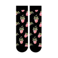 Carnaval Socks Popcorn Pattern Black Crew Socks - 1 Pair