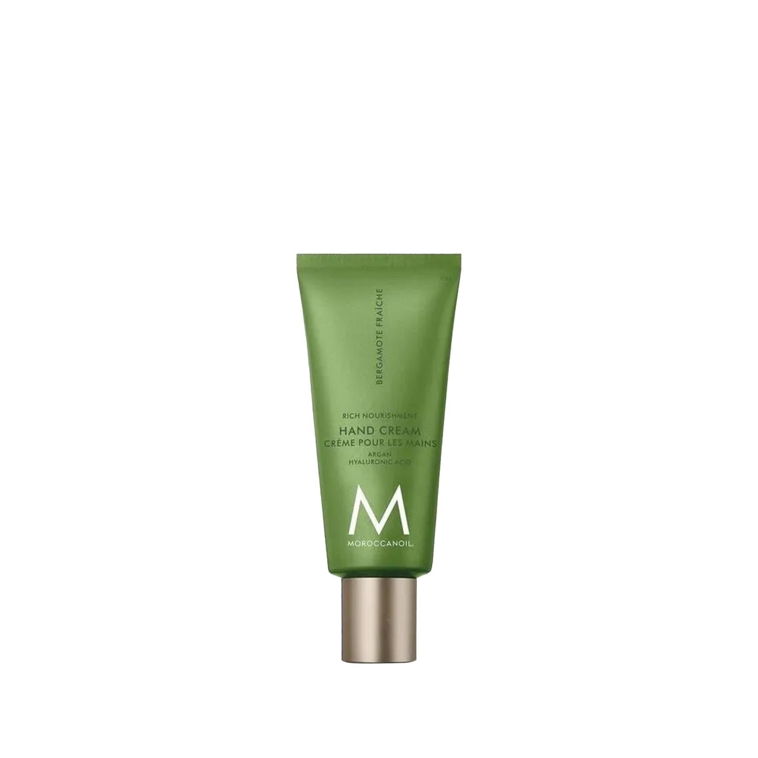 Moroccanoil Hand Cream Bergamote Fraiche: Luxurious Hair Styling Cream with Refreshing Bergamot Scent - Travel Size 40ml