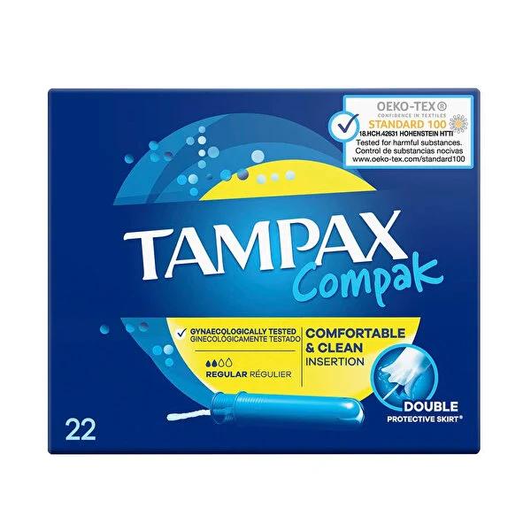 Tampax Tampon Normal Eko Paket 22'li - Cotton Tampons for Women, Menstrual Hygiene Products