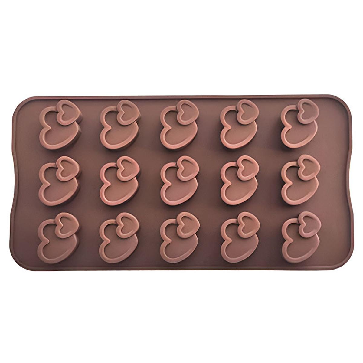 Epinox Silicone Chocolate Mold Double Heart Shape - Flexible, Non-Stick, Food-Safe Chocolate Making Tool for Bakers and Chocolatiers