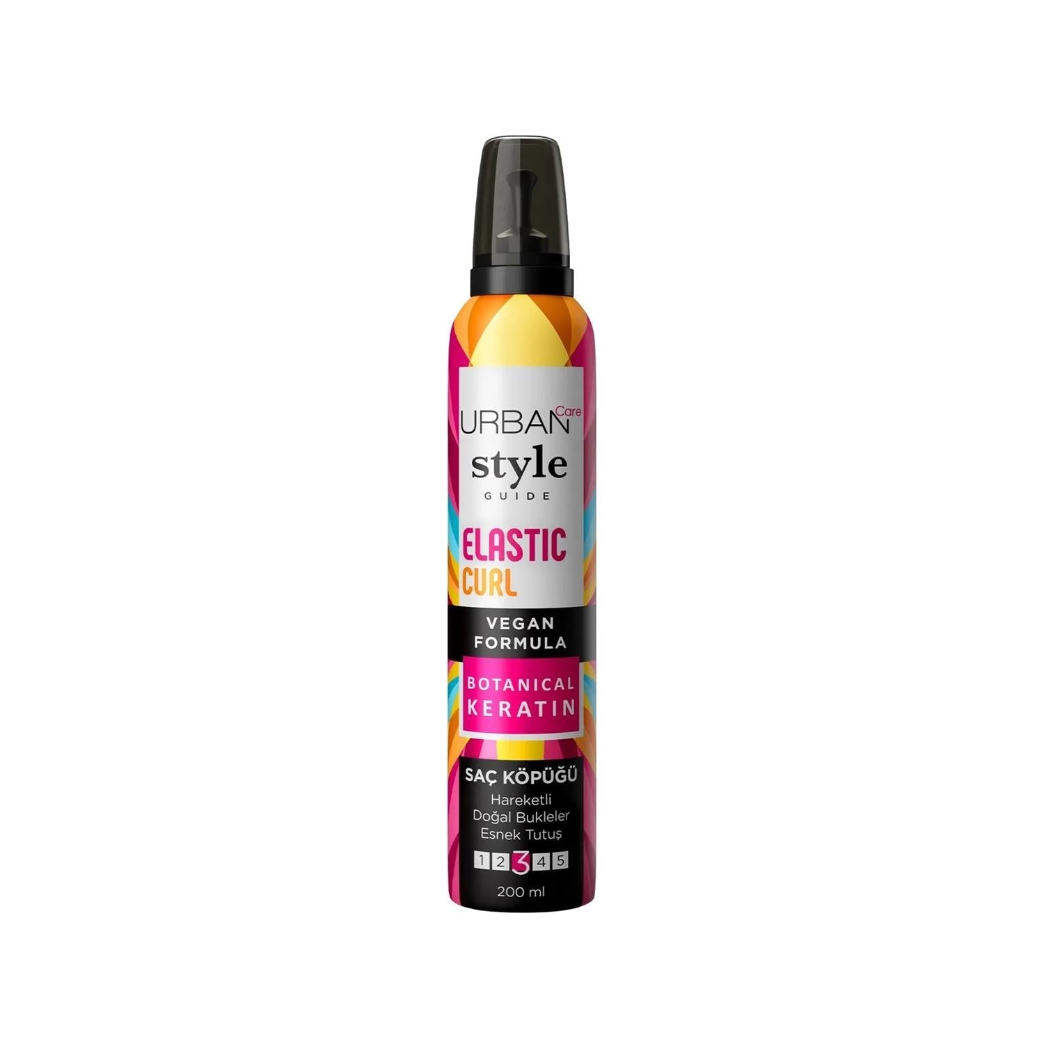 URBAN Care Elastic Curl Hair Styling Mousse - 200ml, Natural Look, Flexible Hold for Curly Hair
