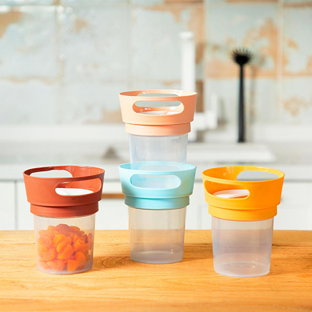 Babyjem Spill-Proof Snack Container for Kids - Antibacterial Fabric Cover, Easy to Use, Ideal for Travel and Daily Use