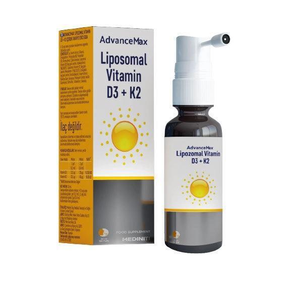 Advancemax Vitamin D3 K2 Spray, Liposomal Vitamin Supplement for Kids and Adults - Gluten-Free, Lactose-Free, 1.01 fl oz