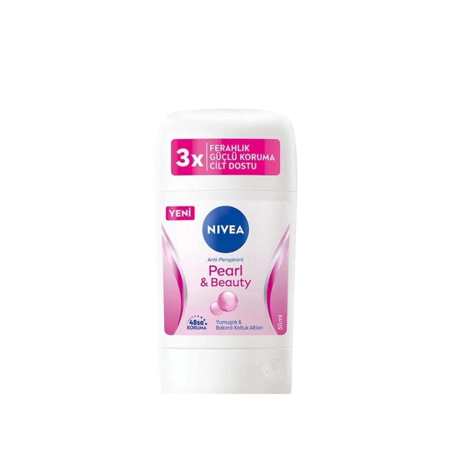 Nivea Pearl&Beauty Women's Deodorant Stick - 50ml, Effective Odor Protection for Women