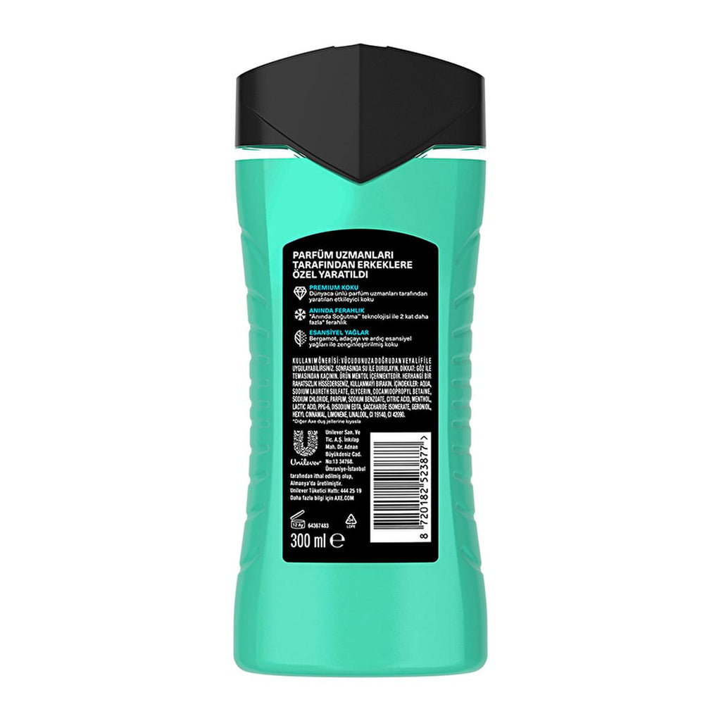 Axe Premium Collection Aqua Bergamot 3 in 1 Shower Gel - Refreshing Body, Hair & Face Cleanser for Men | 300 ml