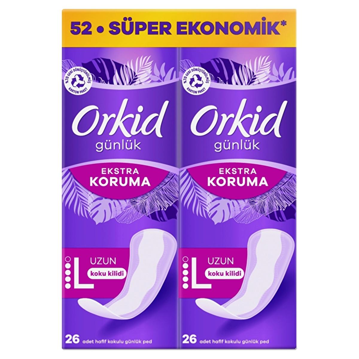 Orkid Daily Protection Extra Long Sanitary Pads with Odor Control - 52 Count