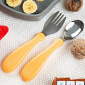 Babyjem Stainless Steel Baby Utensil Set - BPA Free, Ergonomic Design for Independent Eating