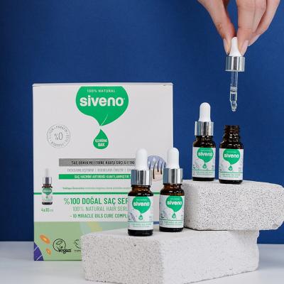 Siveno Natural Herbal Anti Hair Loss Serum: Thicker, Stronger Hair with Vegan and Cruelty-Free Formula - 4x10ml