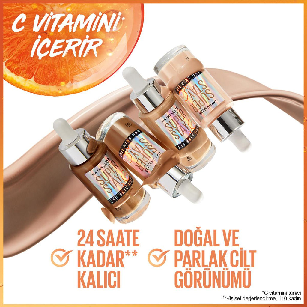 Maybelline Super Stay Skin Tint Foundation: Vitamin C for Radiant, Healthy Skin & Long-Lasting Complexion Perfection
