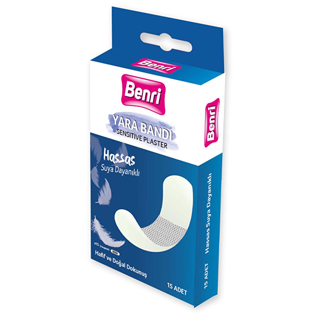 Benri Sensitive Skin Bandage - Lateks Free, Hypoallergenic Wound Care for Sensitive Skin - 15 Count