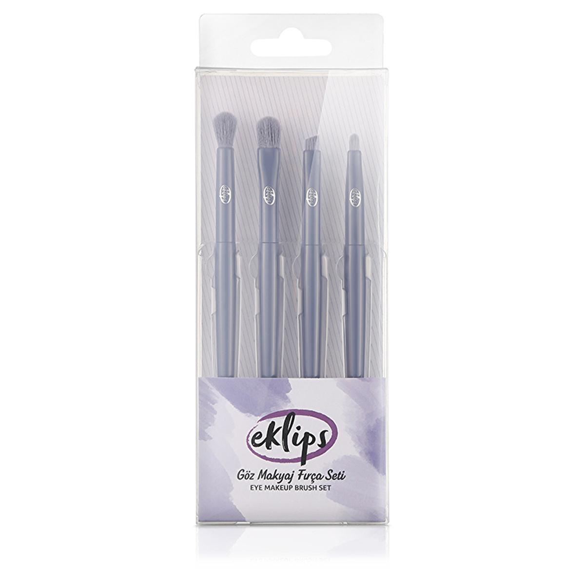 Eklips 4-Piece Synthetic Eye Makeup Brush Set for Professional Results