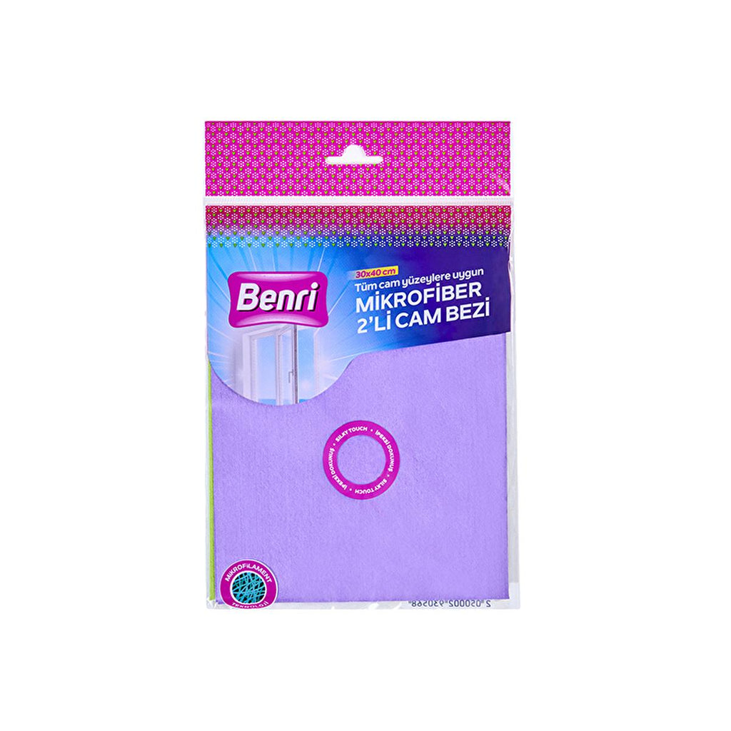 Benri Microfiber Cleaning Cloth - Quick Drying, Lint Free Glass Cleaning Cloth for Shiny Surfaces