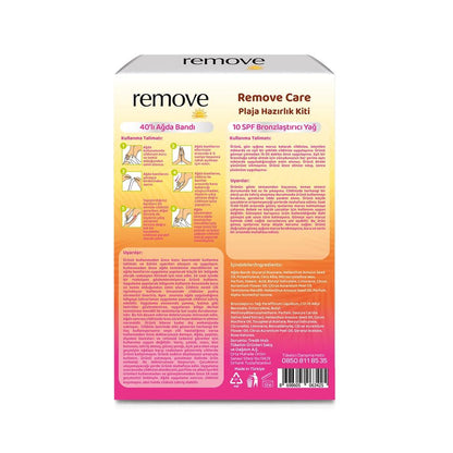 Remove Care Beach Ready Kit Wax Strips & Bronzing Oil 100 ml