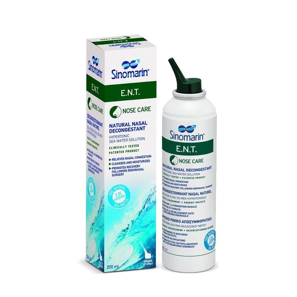 Sinomarin E.N.T. Hypertonic Nasal Spray - Natural Seawater Solution for Nasal Congestion Relief