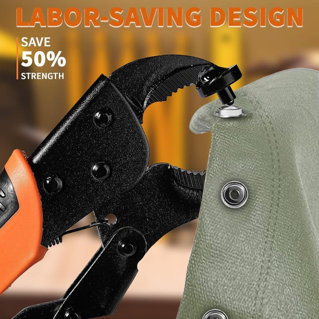 Snap Button Kit, Heavy Duty Snap Fastener Tool, Snaps Pliers for Metal Snaps Includes 80 Sets 15mm, Adjustable Snap Setter Tool for Fastening Repairing Boat Covers Canvas