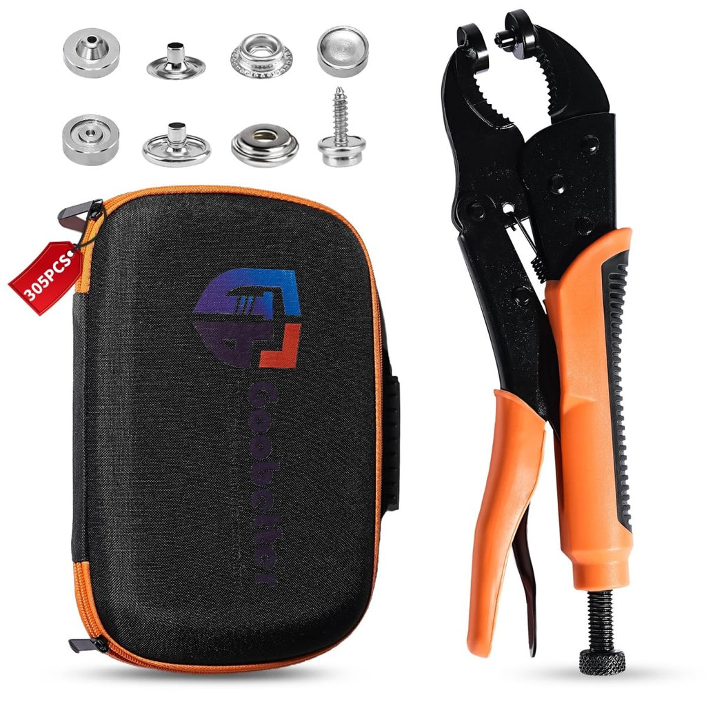 Snap Button Kit, Heavy Duty Snap Fastener Tool, Snaps Pliers for Metal Snaps Includes 80 Sets 15mm, Adjustable Snap Setter Tool for Fastening Repairing Boat Covers Canvas