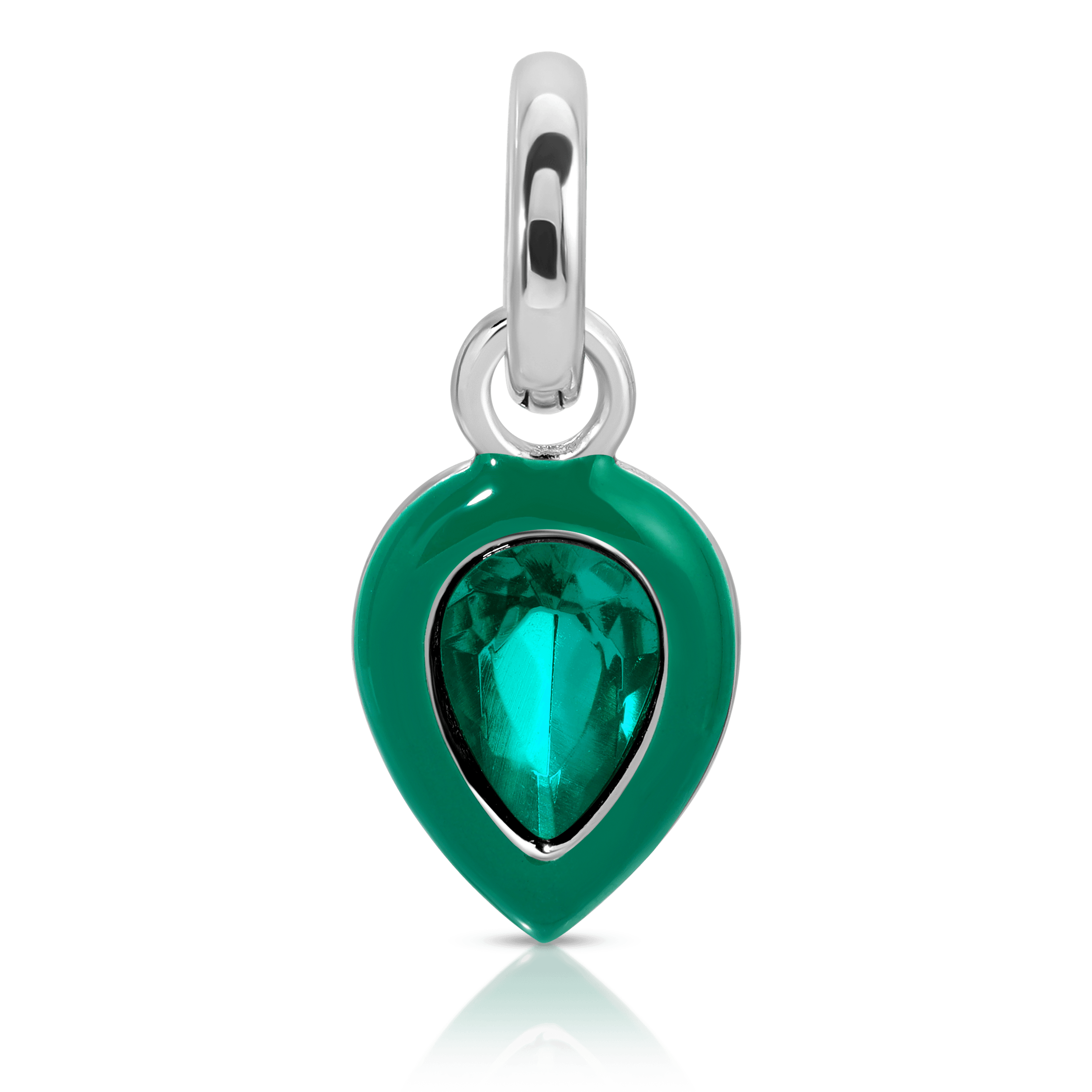 May Emerald Birthstone Charm - Pear