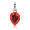January Garnet Birthstone Charm - Pear