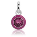 February Amethyst Birthstone Charm - Round