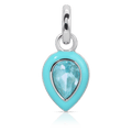 March Aquamarine Birthstone Charm - Pear