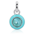 March Aquamarine Birthstone Charm - Round