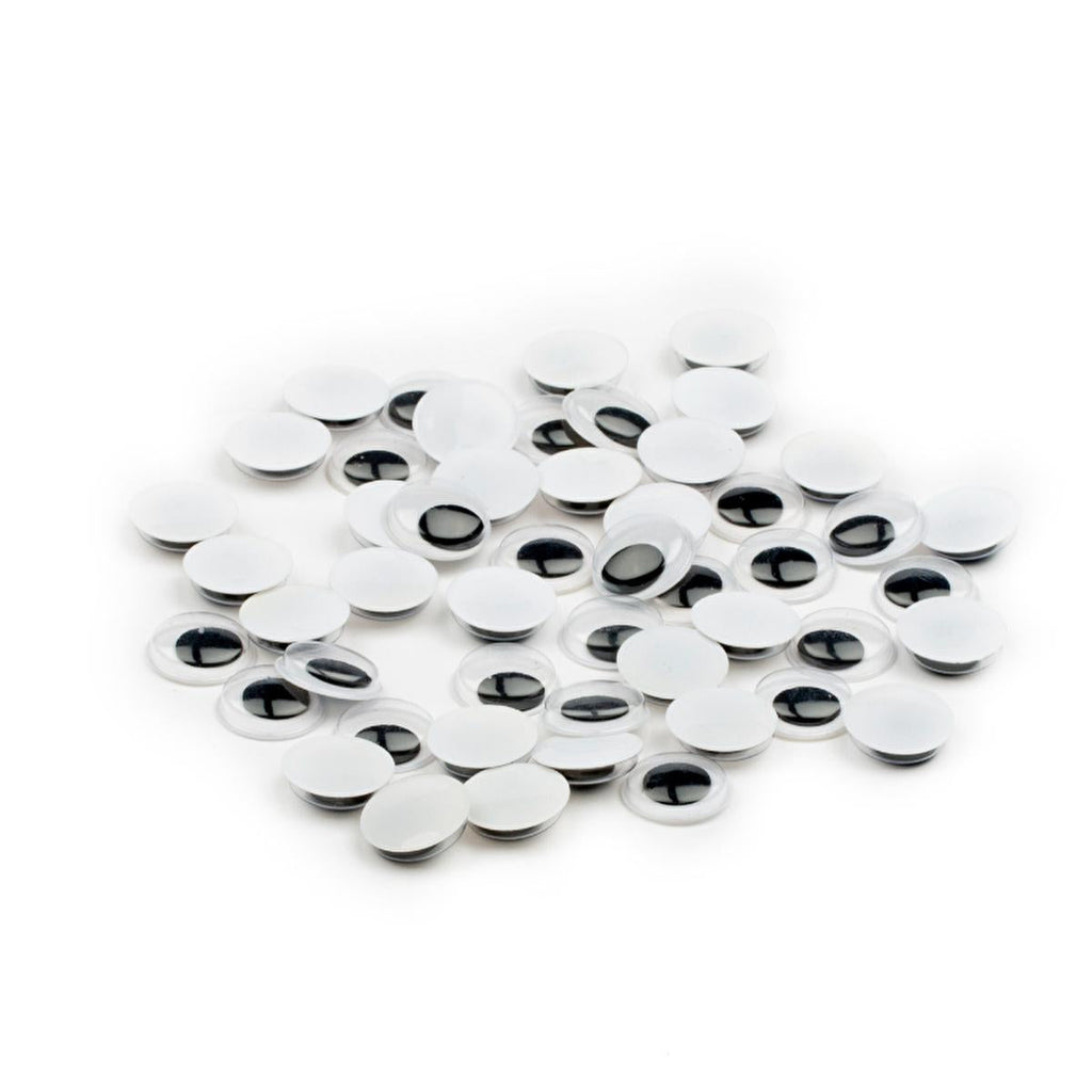 Lino Oynar 15 mm Craft Eyes - Black & White, 50-Pack for Sewing & DIY Projects
