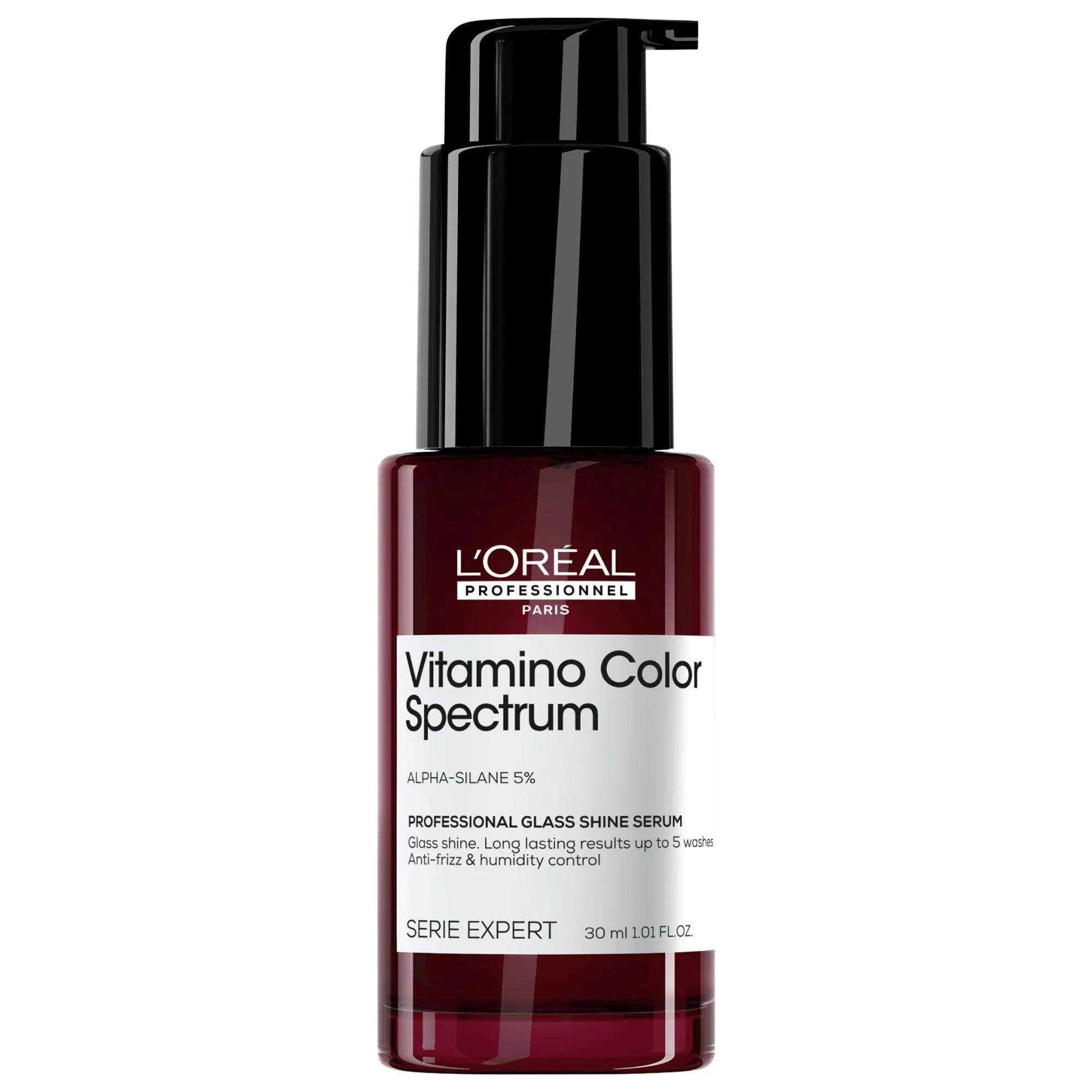 Mini Vitamino Color Spectrum Glass Shine Hair Serum: UV & Heat Protection, Anti-Frizz, Lasting Color Vibrancy - Professional Leave-In Treatment