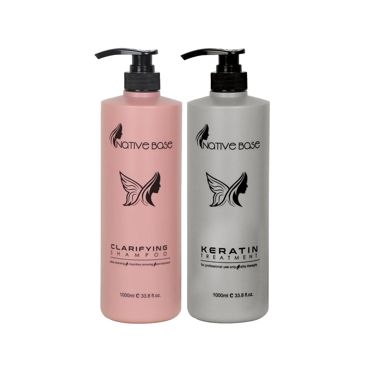 Native Base Keratin Hair Care Set - Nourishing Keratin-Based Formula for Damaged Hair