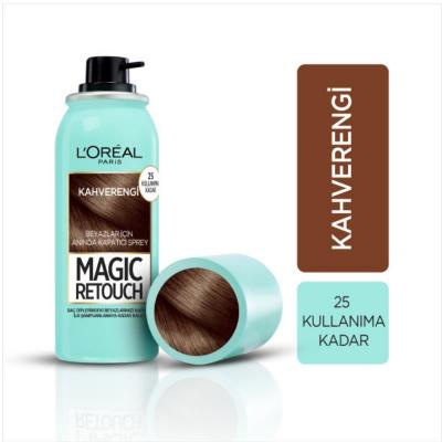L'Oreal Paris Magic Retouch Brown Hair Color Spray - Instant Gray Root Touch Up, Temporary Hair Dye, Easy & Fast Coverage