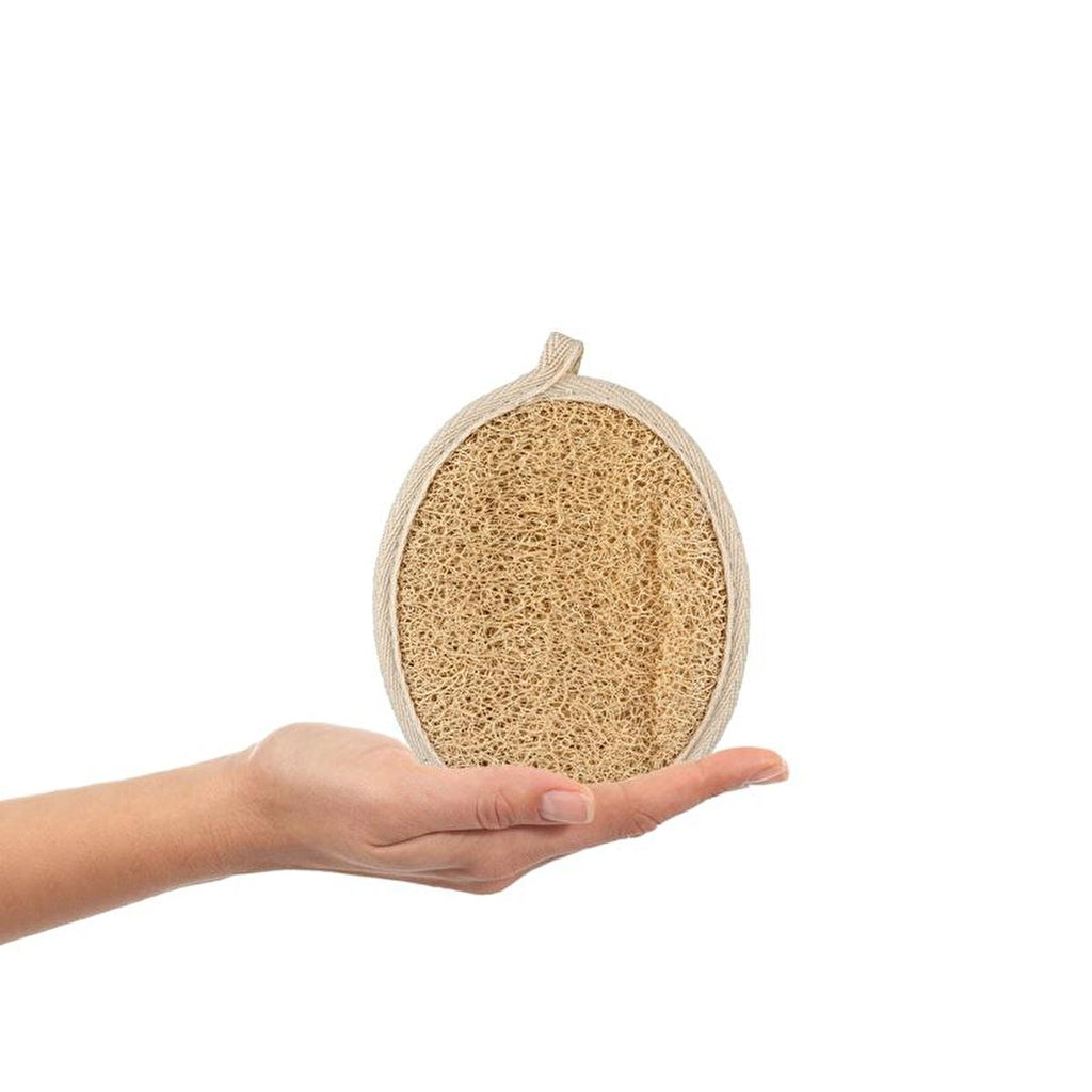 Balmy Kabak Natural Exfoliating Bath Mitt for Oily Skin - Dual-Sided, 100% Pumpkin Fiber