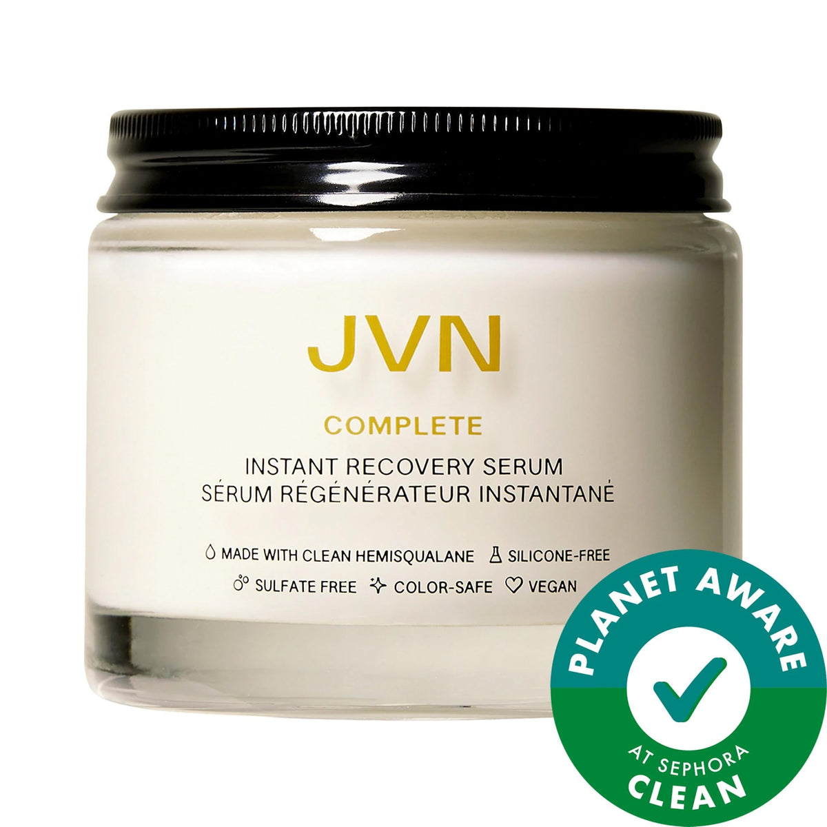 JVN Complete Instant Recovery Heat Protectant Leave-In Serum - Vegan, Cruelty-Free Hair Repair with Hemisqualane & Niacinamide