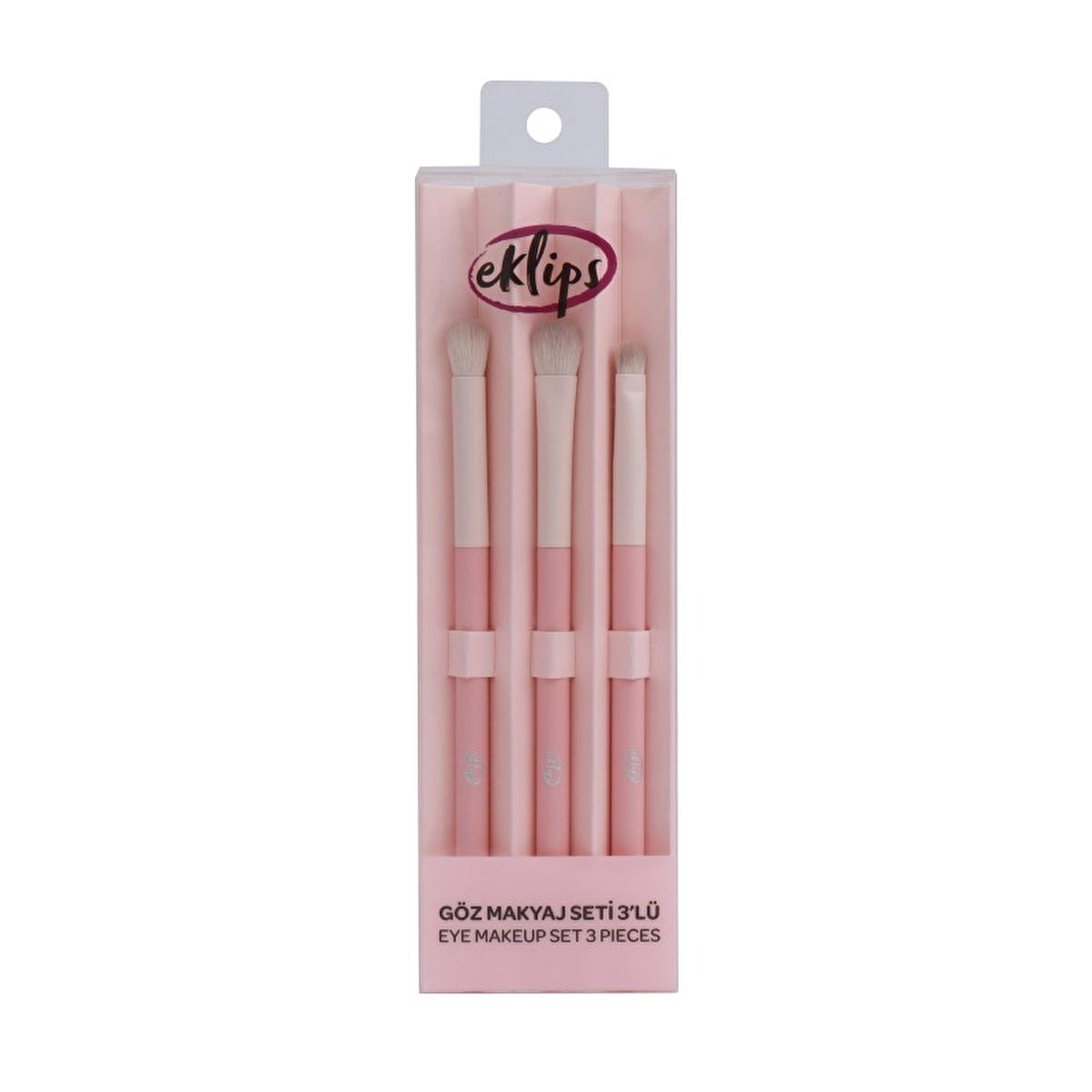Eklips 3-Piece Makeup Brush Set for Flawless Eye Makeup - Eye Shadow, Shading, and Blending Brushes for Professional Results