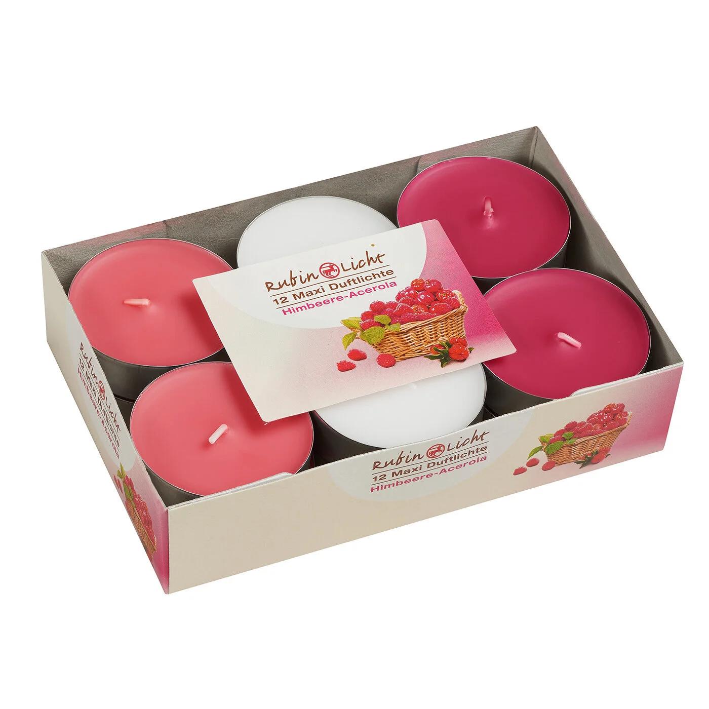 Rubin Licht Raspberry & Acerola Maxi Scented Tealights 12-Pack