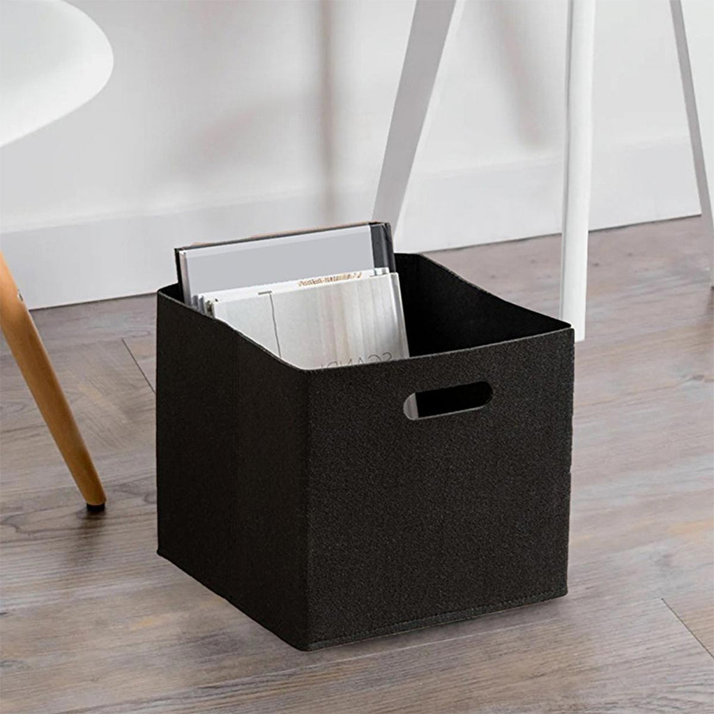 Homing - Multi-Purpose Felt Storage Basket with Handle, Collapsible Closet Organizer, 9.45 x 9.45 x 9.45 inches
