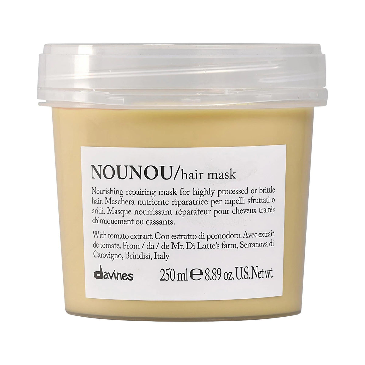 Davines NOUNOU Repair Hair Mask: Deeply Hydrates & Repairs Damaged Hair, Sulfate-Free, Color Safe - Restores Shine and Prevents Breakage