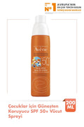 Avene Children's Sunscreen Spray SPF50+ - Water-Resistant, Hypoallergenic Sun Protection for Kids