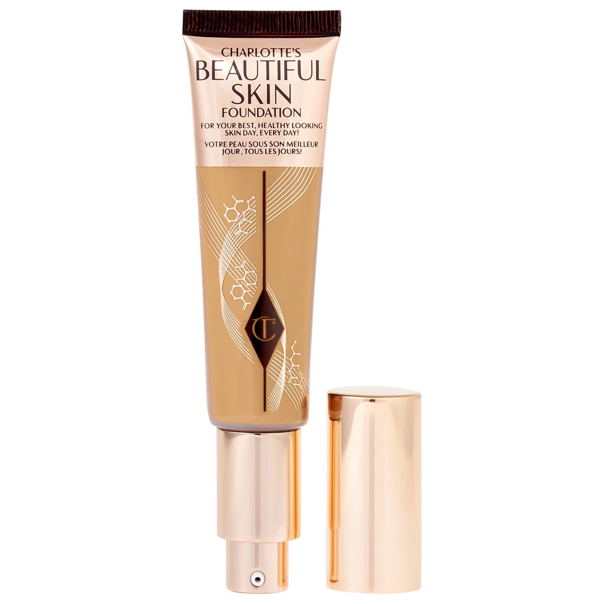 Charlotte Tilbury Beautiful Skin Medium Coverage Liquid Foundation with Hyaluronic Acid - 16 Hour Wear, Vegan & Cruelty-Free