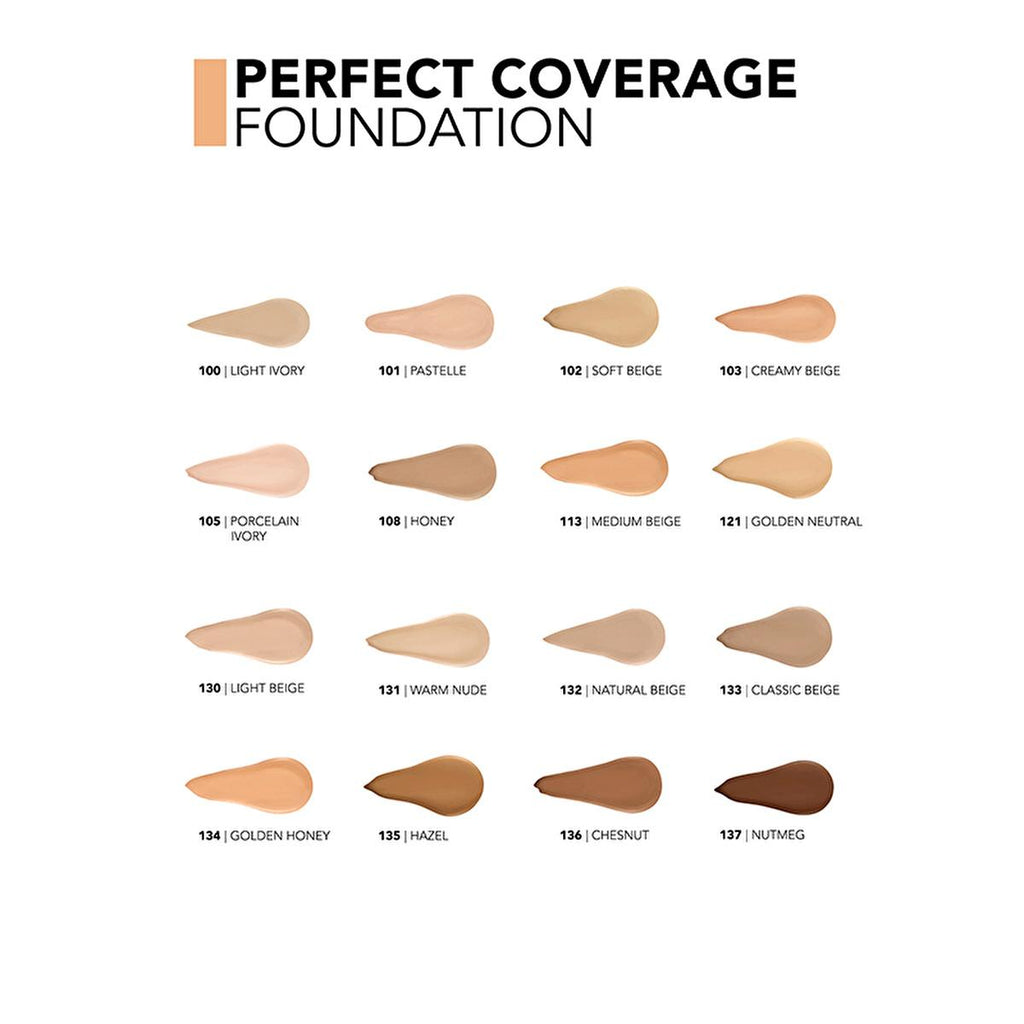 Flormar Perfect Coverage Foundation 105 Porcelain Ivory: Flawless Finish, 12-Hour Wear, and SPF 15 Protection