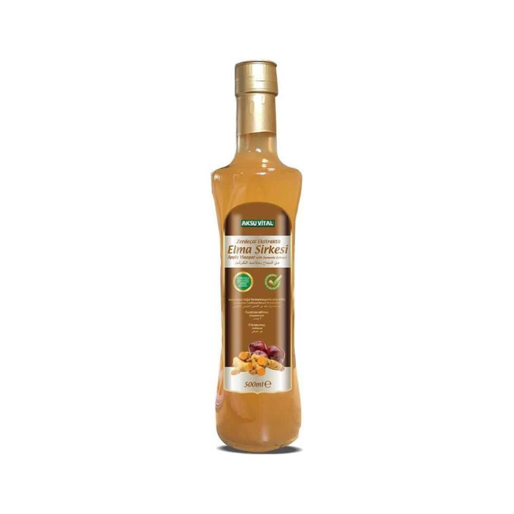 Aksu Vital Apple Cider Vinegar with Turmeric Extract 500ml - Natural Dietary Supplement for Health and Wellness