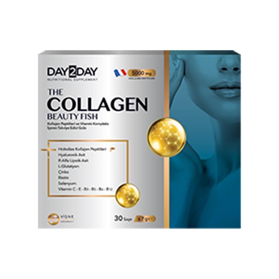 Day2Day Collagen Supplement - 5000mg Collagen Peptides, Age-Defying, Skin Radiance, Cherry Flavored, Sugar-Free