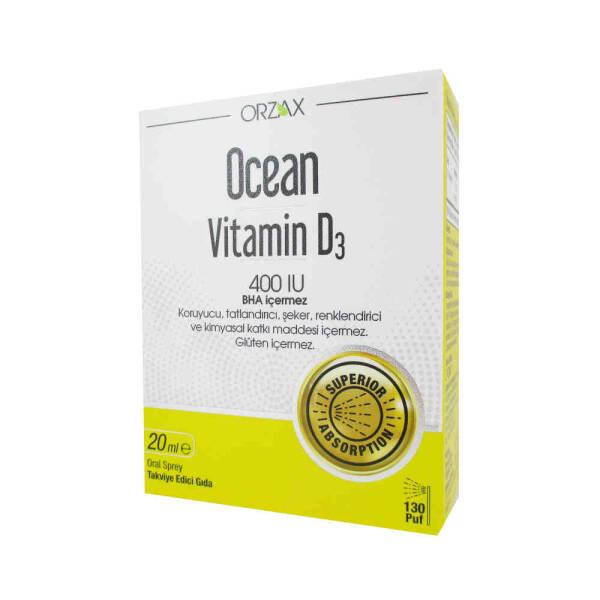 Ocean Vitamin D3 400 IU Oral Spray: Boost Your Immune & Bone Health - Fast Absorption, Easy for Kids & Adults.