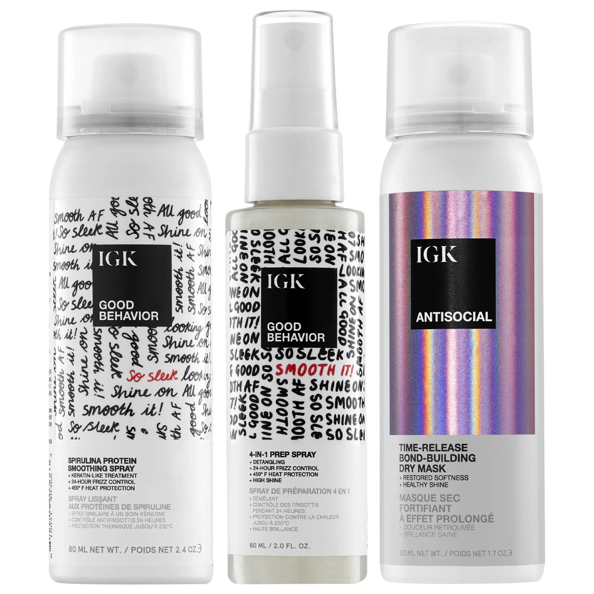 Good Behavior Mini Hair Care Set: Frizz Control, Heat Protection, Repair & Smoothing - Vegan, Cruelty-Free, Salon Quality