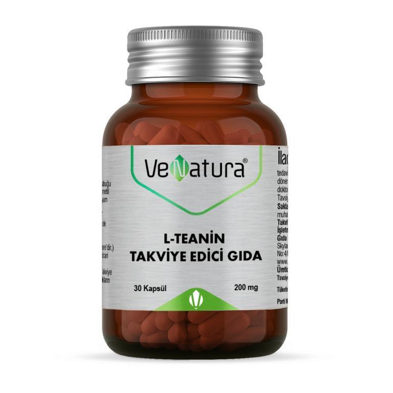 Venatura L-Theanine 200mg Capsules for Relaxation and Stress Relief - Dietary Supplement for Adults and Teens