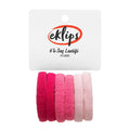 Eklips Pink Hair Ties Gentle Hold Hair Elastics 6-Pack