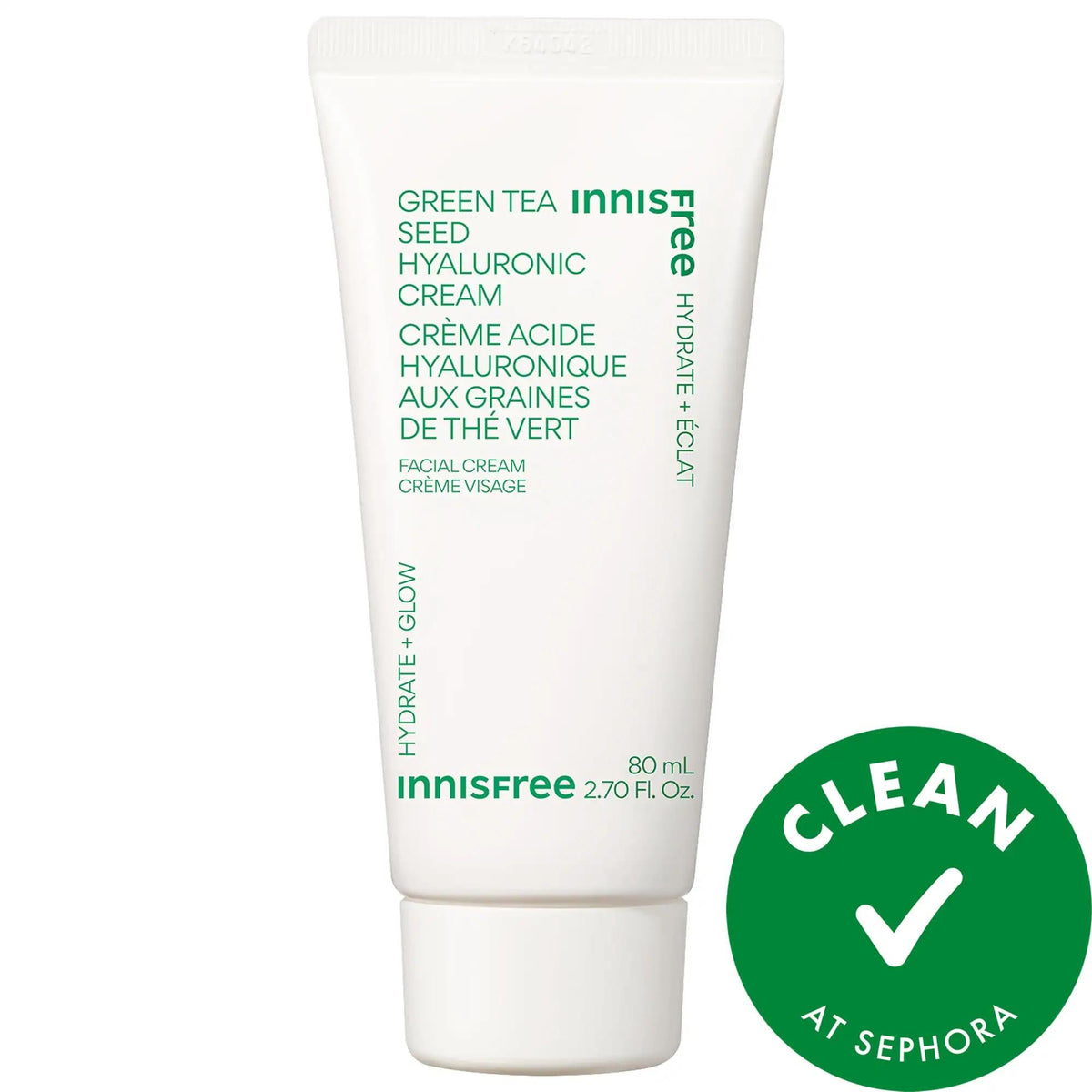 Green Tea Seed Hyaluronic Acid Hydrating Cream - Vegan, Cruelty-Free Moisturizer for Dry Skin