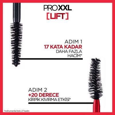 Loreal Paris Pro XXL Lift Double-Sided Mascara, Volume and Lift Mascara with Pro-Keratin - Dual Brush Technology for Enhanced Eyelashes