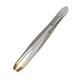 Nascita Half Yellow Flat Tip Tweezers for Precise Grooming