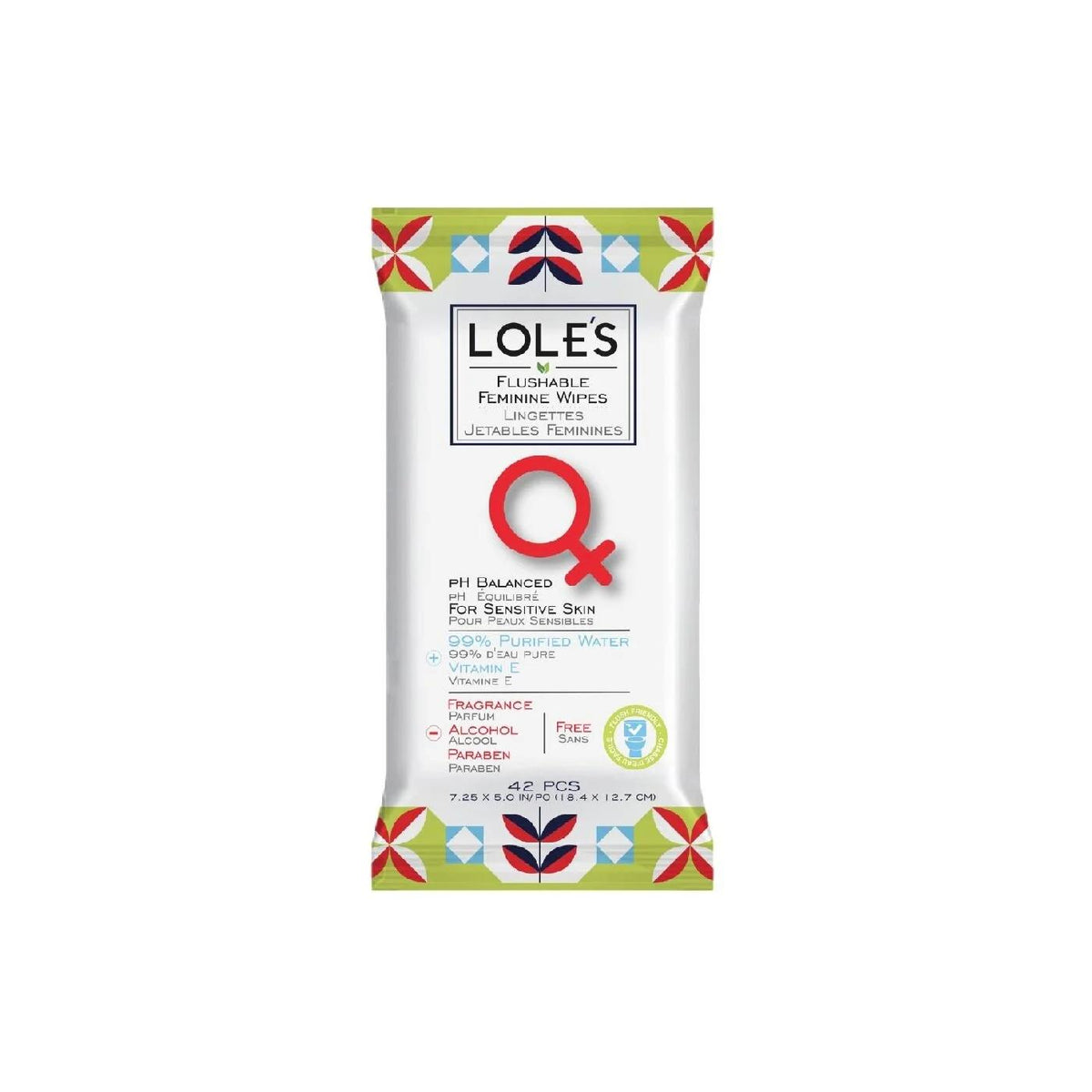 Loles Intimate Wet Wipes for Gentle Cleansing 42 Count